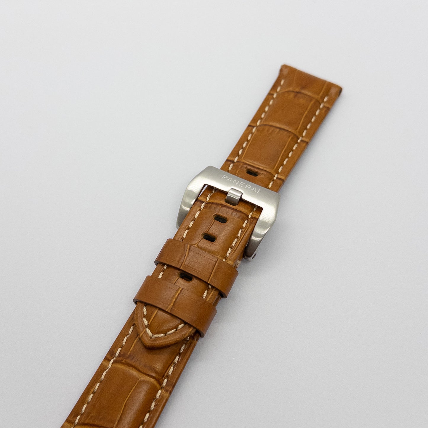 22mm panerai brown leather watchband