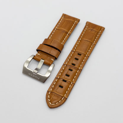 22mm brown panerai leather cowhide strap