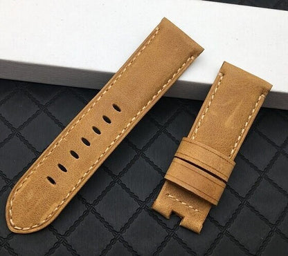 24mm yellow brown panerai watch strap