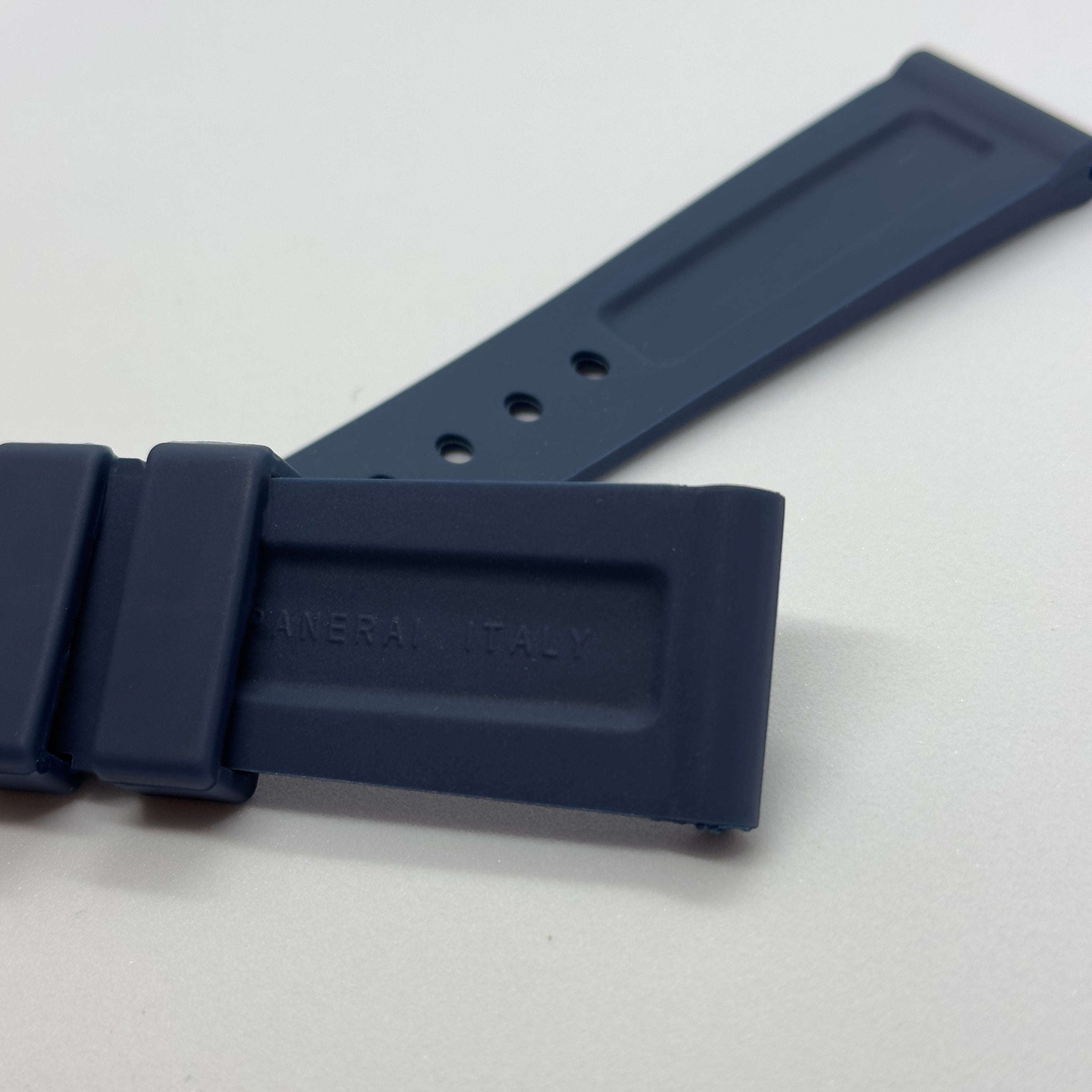 22mm Panerai Blue Rubber Strap with Steel Buckle Dark Blue Officine