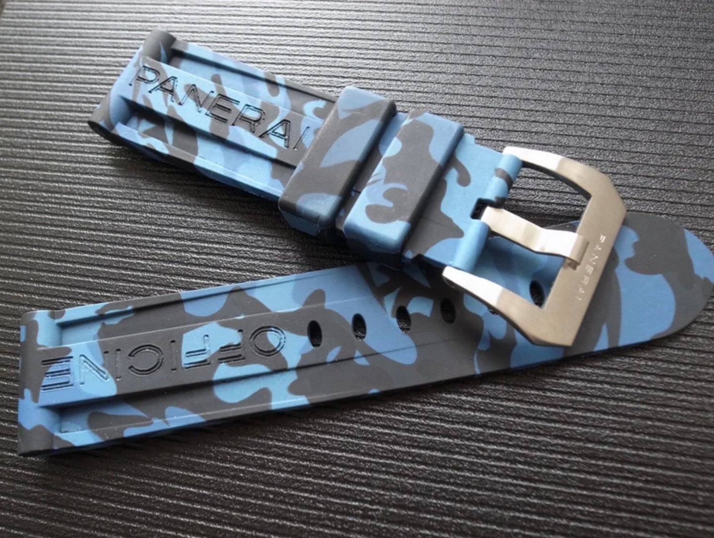 blue camouflage 22mm panerai rubber officine strap 