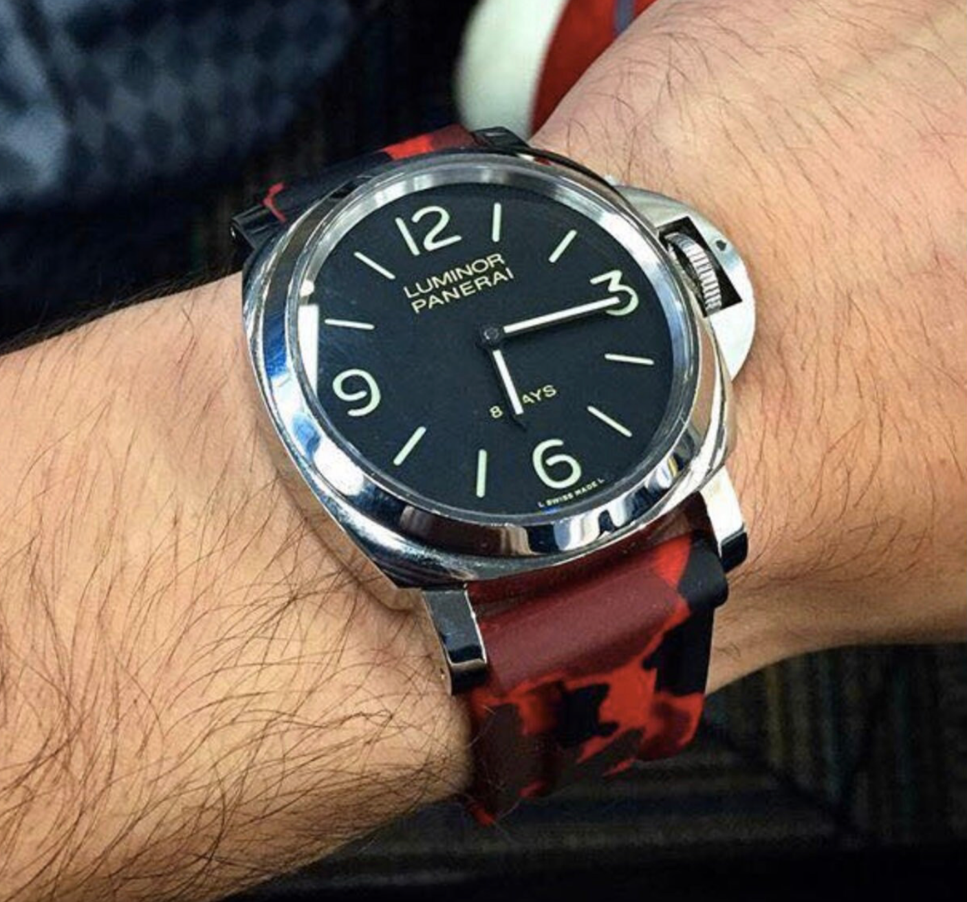 22mm red camouflage rubber strap for Panerai PAM