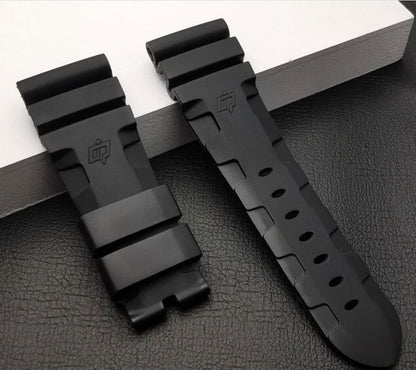 For Panerai 24mm 26mm Military Rubber Band Strap Clasp Buckle for 44mm 47mm Luminor Submersible Diver Watch PAM 441 111 Kautschuk Armband