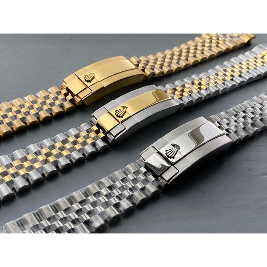 20MM Silver Gold Jubilee Watch Strap Band Oyster Clasp Bracelet For Rolex Stainless Solid Link Daytona, Submariner, Datejust, Yachtmaster