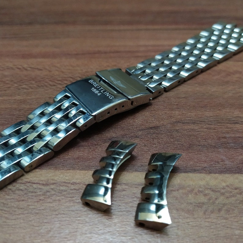 Bai Shi Wu 22mm 24mm Quality Stainless Steel Watchband Bracelet For Breitling  Strap Watch Band For